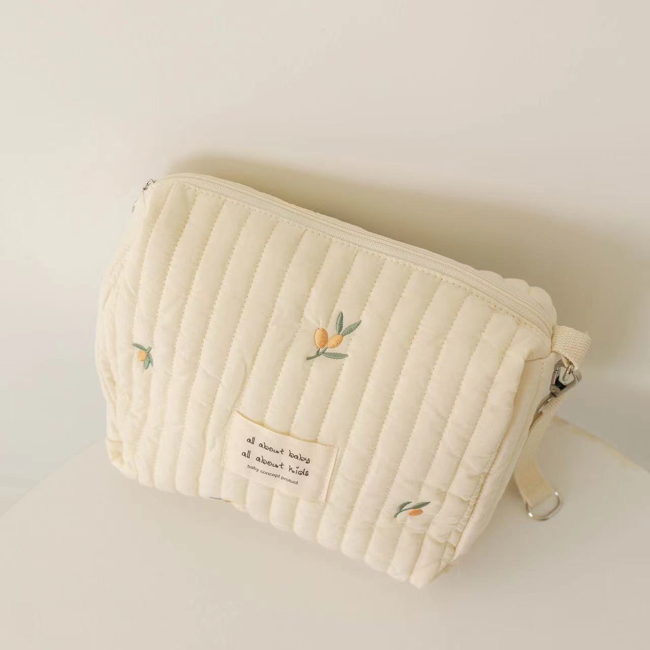 Zipper Embroidery Cotton Mummy Bag Trolley Pannier Bag