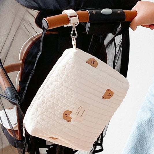 Zipper Embroidery Cotton Mummy Bag Trolley Pannier Bag