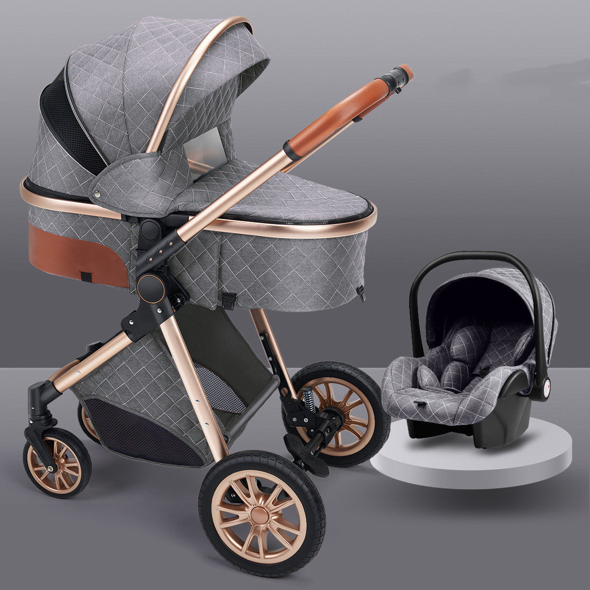 Stylish High View Stroller Lightweight Folding