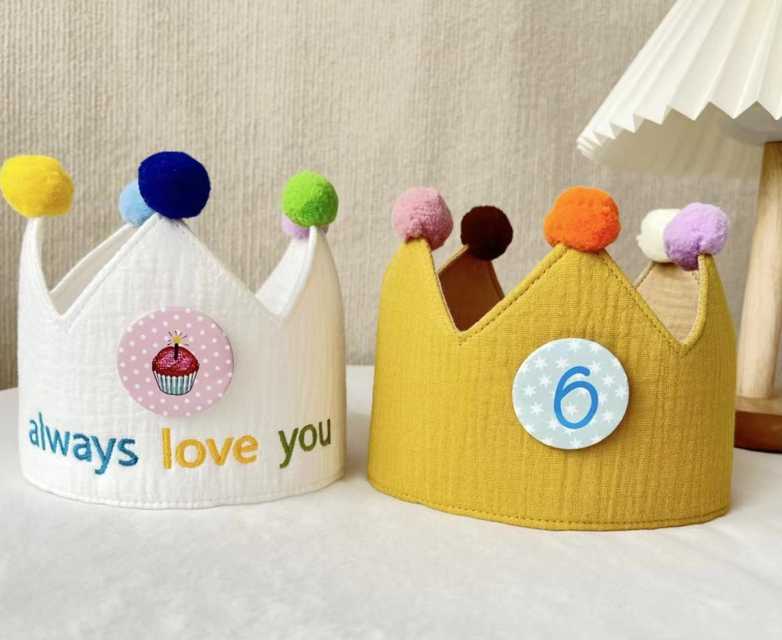 Korean Style Children's Birthday Hat Photo Props