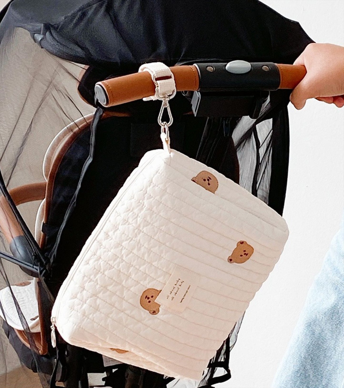 Zipper Embroidery Cotton Mummy Bag Trolley Pannier Bag