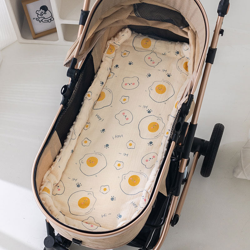 Baby Stroller Mat Pure Cotton Gauze Beanie Velvet Non-slip Baby Stroller Cotton Cushion Small Quilt